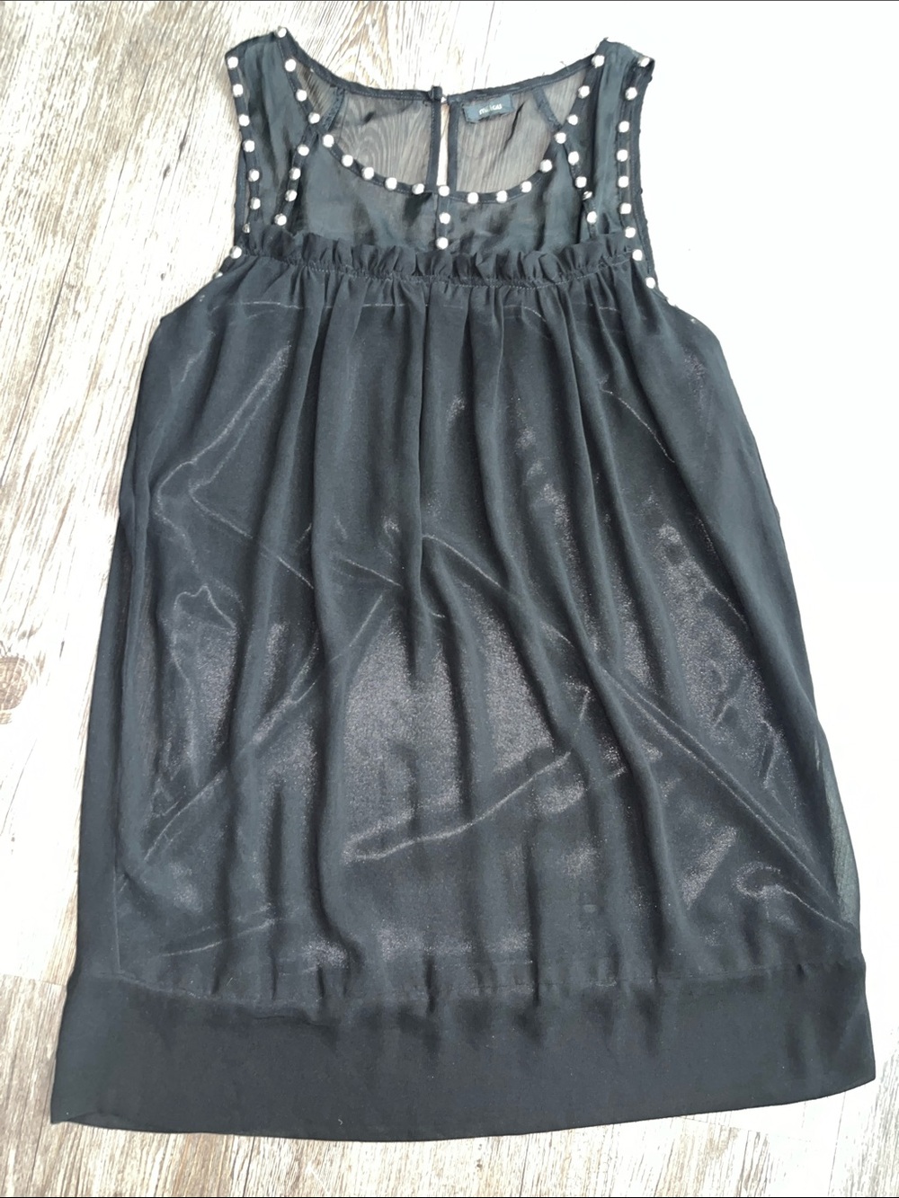 MILLAU Black Sleeveless Mini Dress with Studded Yoke